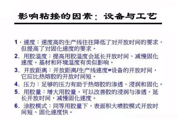 影响热熔胶粘接性能的三大因素（图）